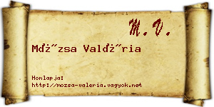 Mózsa Valéria névjegykártya